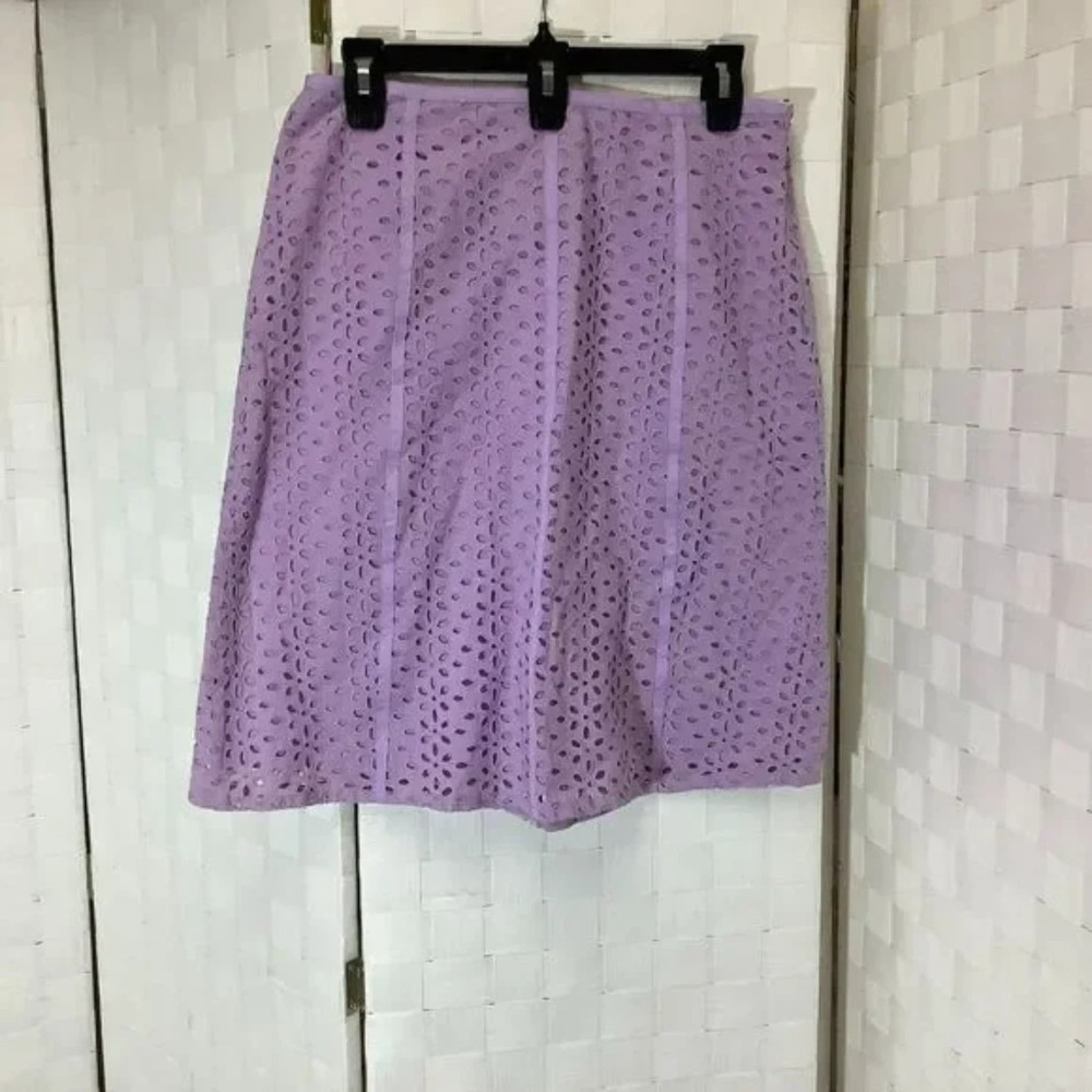 Rafaella floral purple - lilac -lavender eyelet skirt size 6